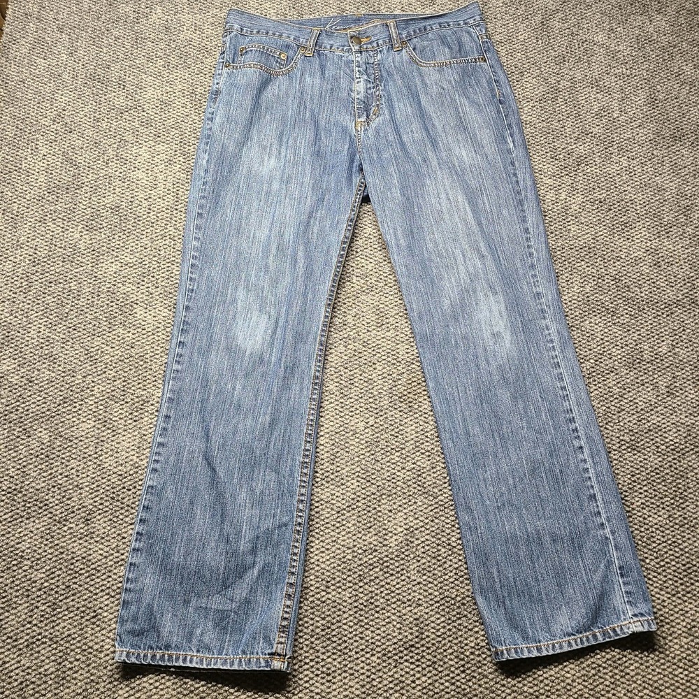 Kenneth Cole New York Mens Straight Leg Jeans 34x30 Blue Medium Wash Denim